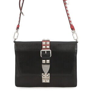 Prada Shoulder Bag Electra Studded Leather Black